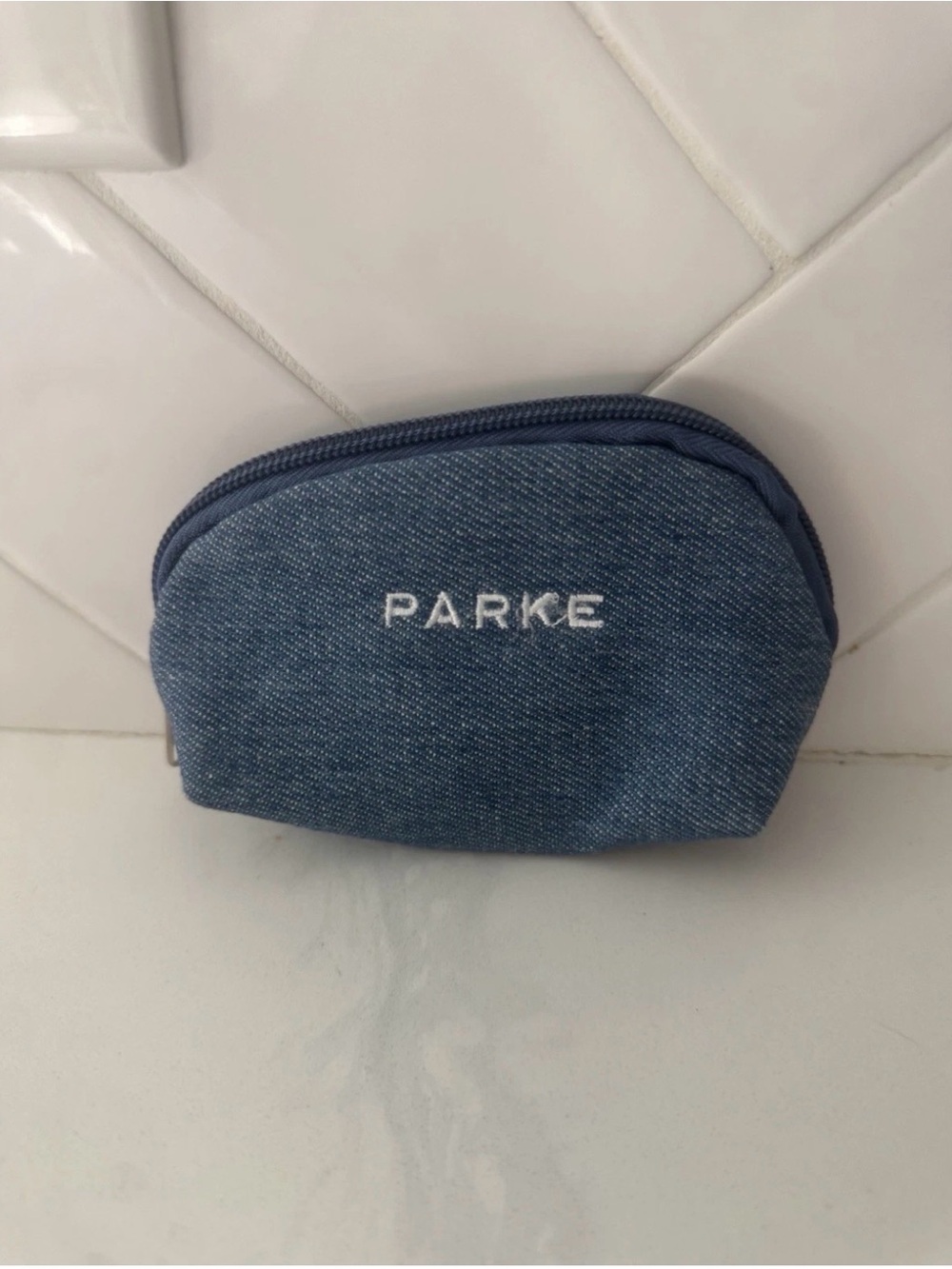 Pouch Only PARKE Claw Clip Denim Blue Small Zip